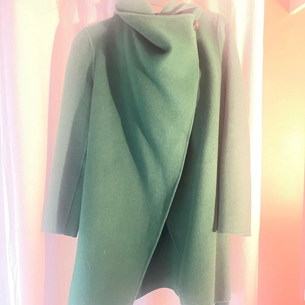 BCBGMaxAzria green wool blend coat - Picture 5 of 15
